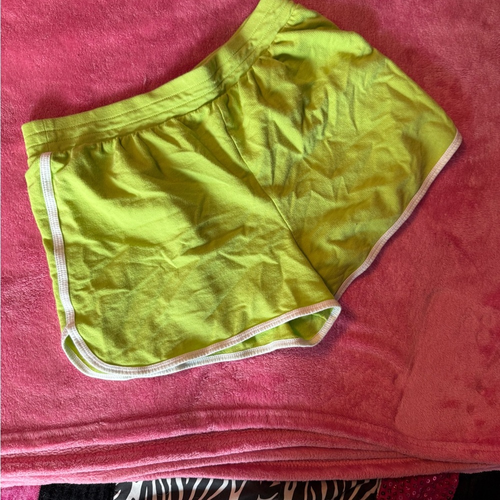 No Boundaries Neon Green Women's Athletic Shorts